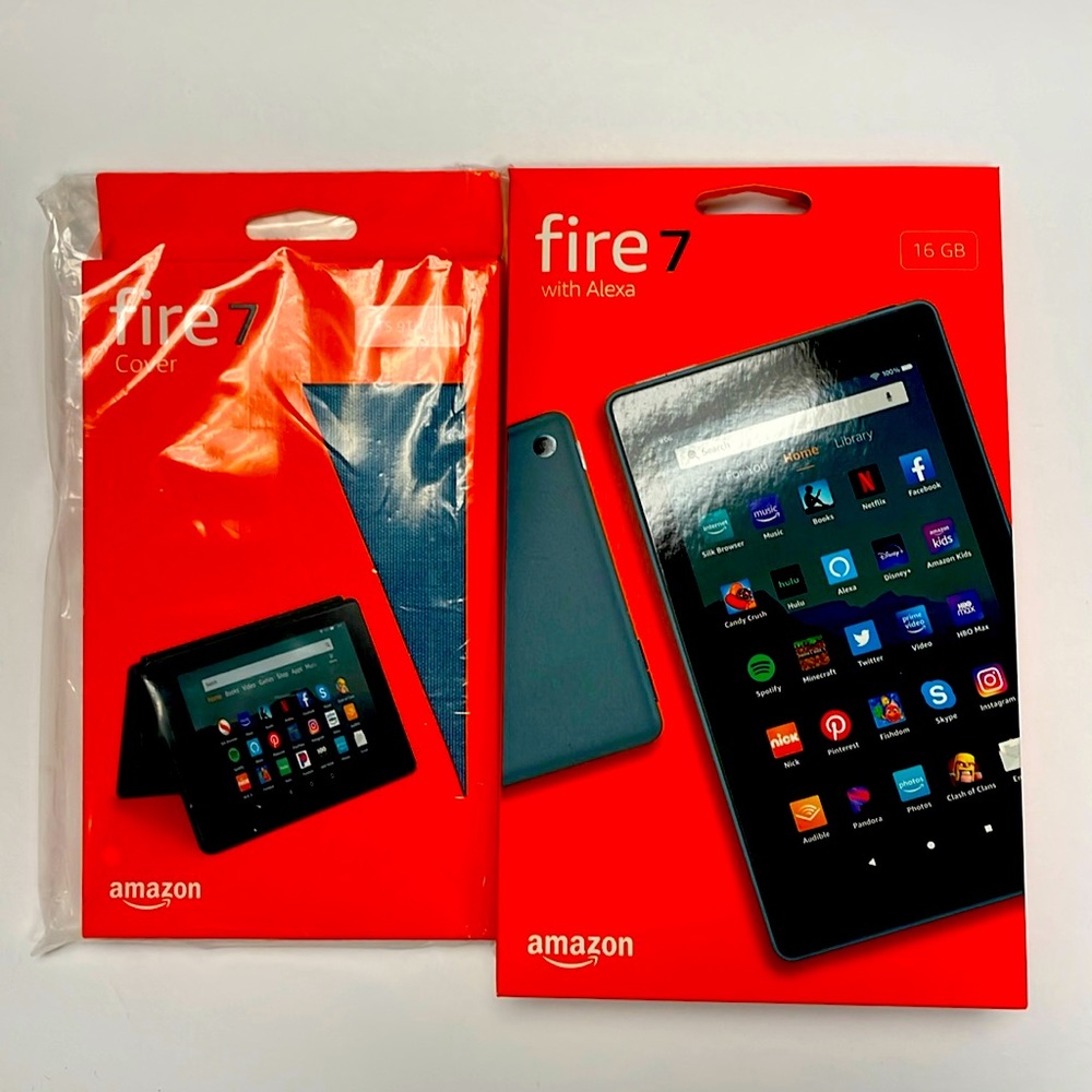 Fire 7 tablet with bonus cover